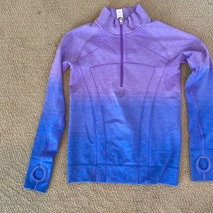 Ivivva girls nylon half zip with thumb holes on sleeve